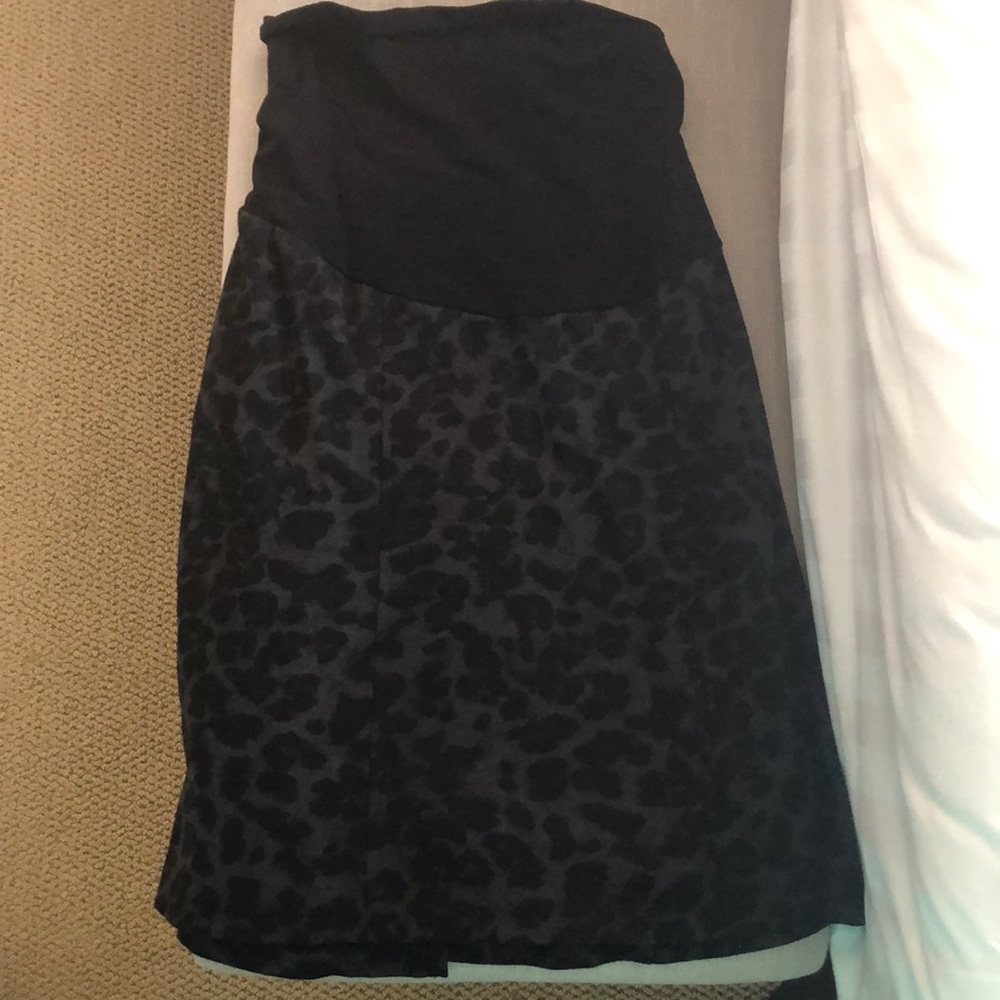 Black leopard maternity skirt